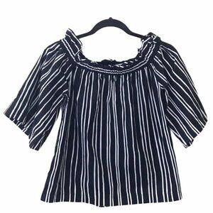 H&M Off The Shoulder Bardot Style Stripe Top